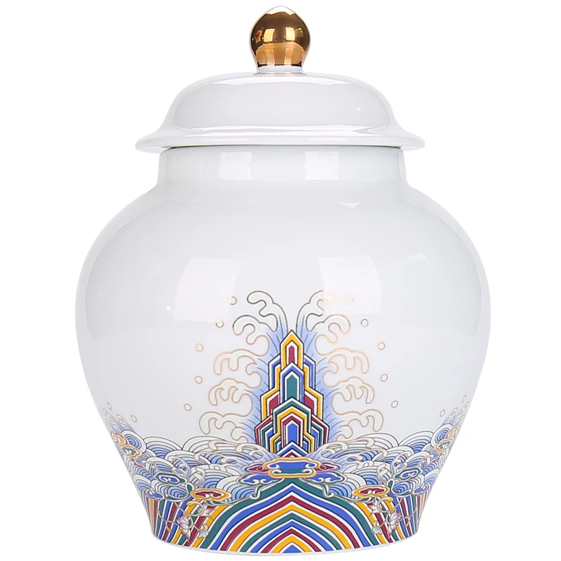 Enamel Color Ceramic Storage Jar Large ...