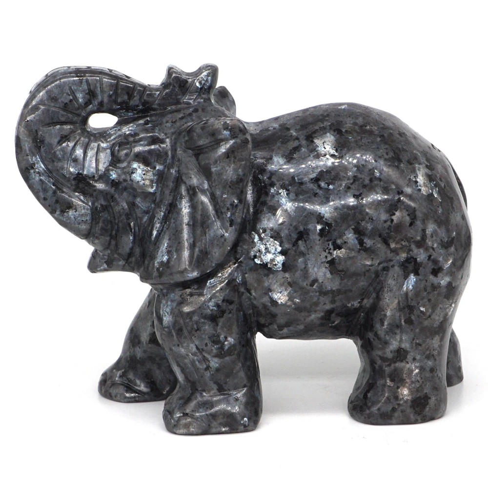 Elephant Statue Natural Gemstone Crystal Carving ...