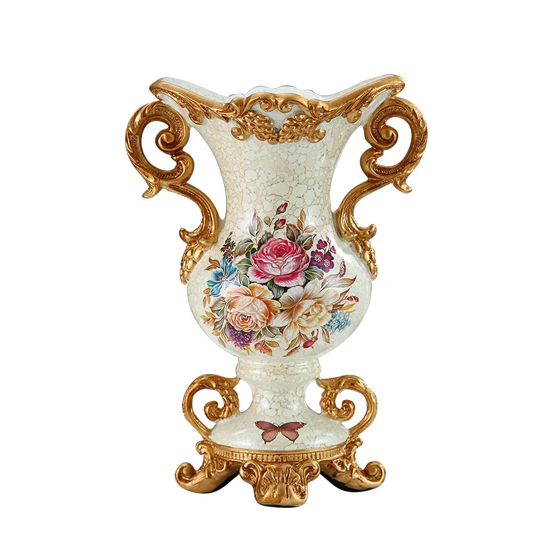 Luxurious European Resin Vase Three-Dimensional Dr...