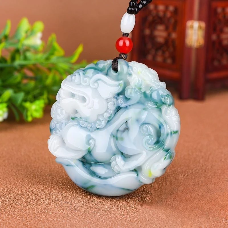 Floating Blue Flower Kylin Treasure Pendant ...