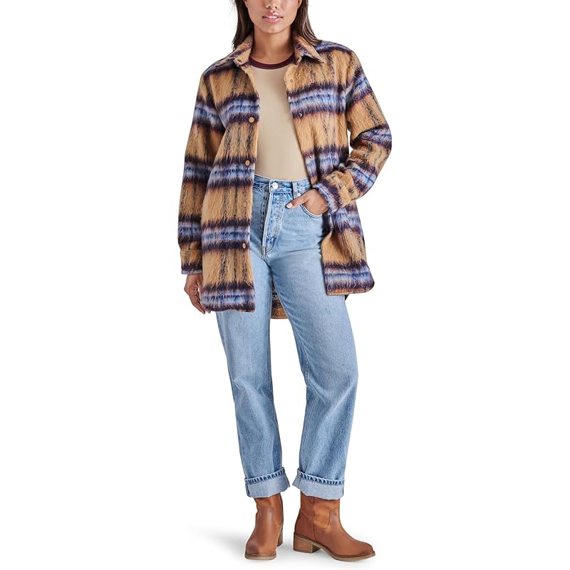 Women's Fashion Autumn And Winter Plaid Pattern Warm Jacket Jacket Windproof Top