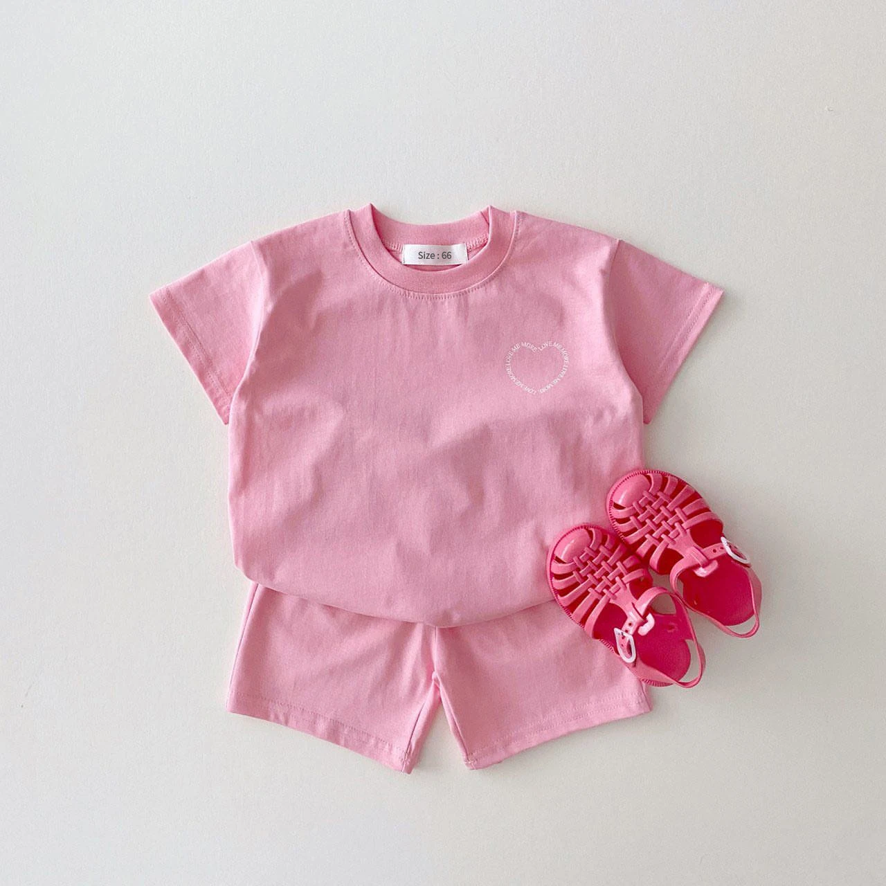 Children's Cute T-Shirt + Shorts Baby Girl Summer New Style Clothes Casual Two-Piece Set Infant Simple Thin Soft T-Shirt Set