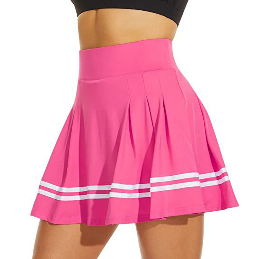  New Tennis Skirt Women Pleated Waistband Pocket Built-In Shorts Golf Yoga Fitness High Stretch Women's Sports Pants Skirt