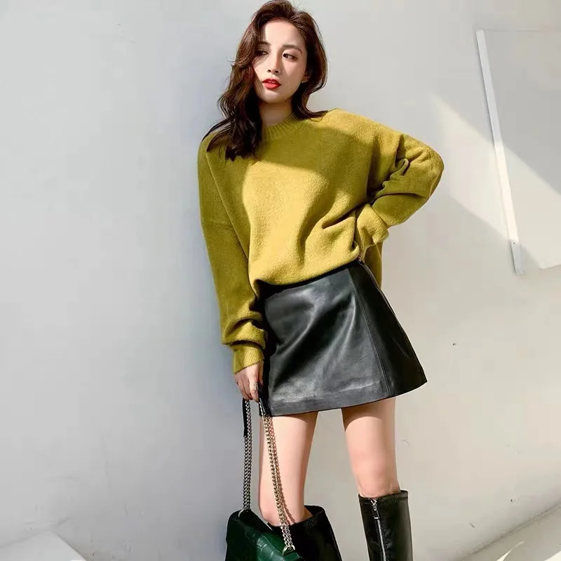 Sheepskin Skirt Women's Fashion New High Waist Short Skirt Spring And Autumn Slim Mini Skirt