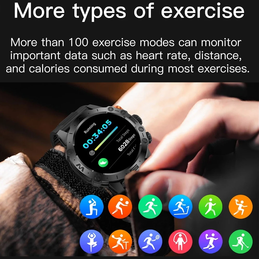 New Bluetooth Calling Men's Smart Watch - Sports Fitness Tracker Watches, Waterproof HD Smartwatch