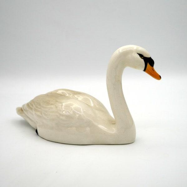 Swan Figurine Rare Handpainted Porcelain, Collector's Gift Idea