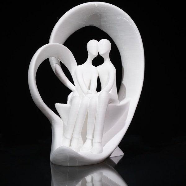 Quiet Love Statue for Home Decoration, Romantic Symbol of Love, 3D Printed Artistic Sculpture, Meaningful Thoughtful Mother's Gift