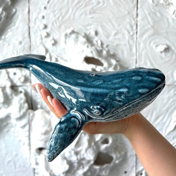 Handmade Ceramic Whale Statue Art Craft Ceramic Loving Nautical Decor