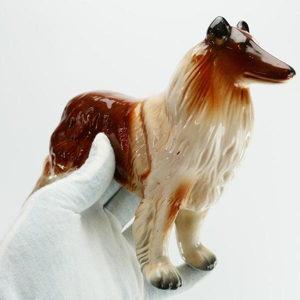 Vintage Dog Character Ceramic Figurine Shepherd Dog Hand Carved