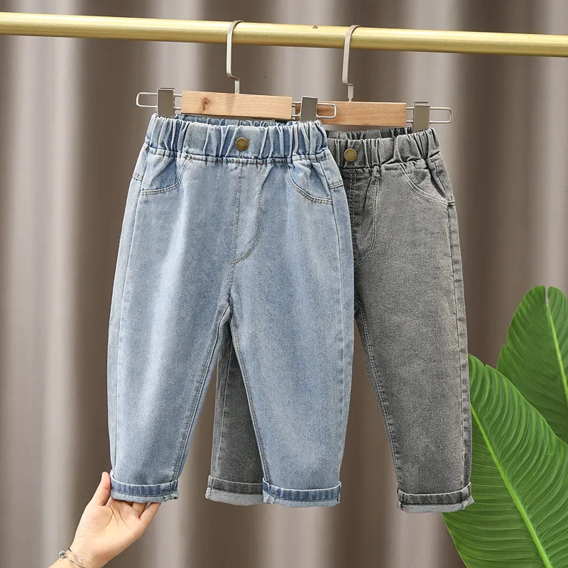 Jeans Spring Fall Kids Boys' Clothes Baby Elastic Band Stretch Denim Trousers For Toddler Children Boy Clothing Outer Wear Jeans Pants