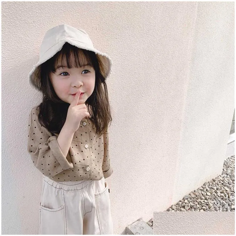 Kids Shirts Spring Girls Blouse Childrens Wear Korean Shirt And Summer Tops Blouses Drop Baby