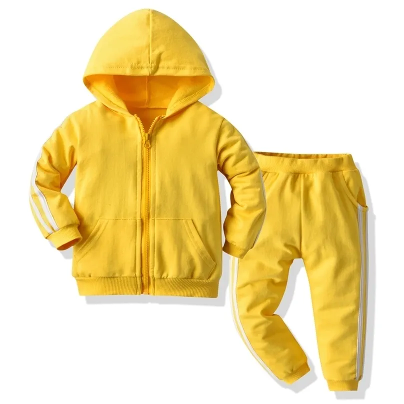 Spring Autumn Children Clothes Set kids Zipper Hooded Tracksuits Toddler Coat+Pant 2Pcs Suits Little Child Sports Wear