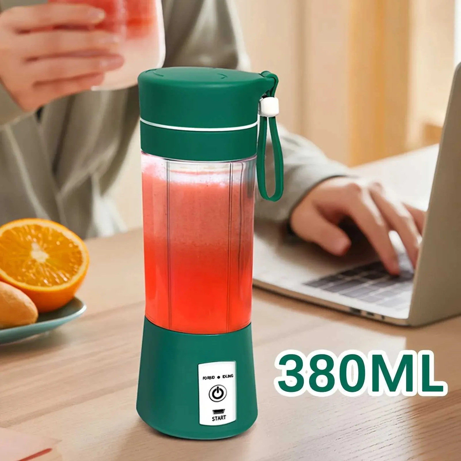 Juicers USB Portable Juicer 6 Blades Juicer Juice CupAutomatic Small Electric Juicer Juice Blender lce Crush FoodProcessor With Drink