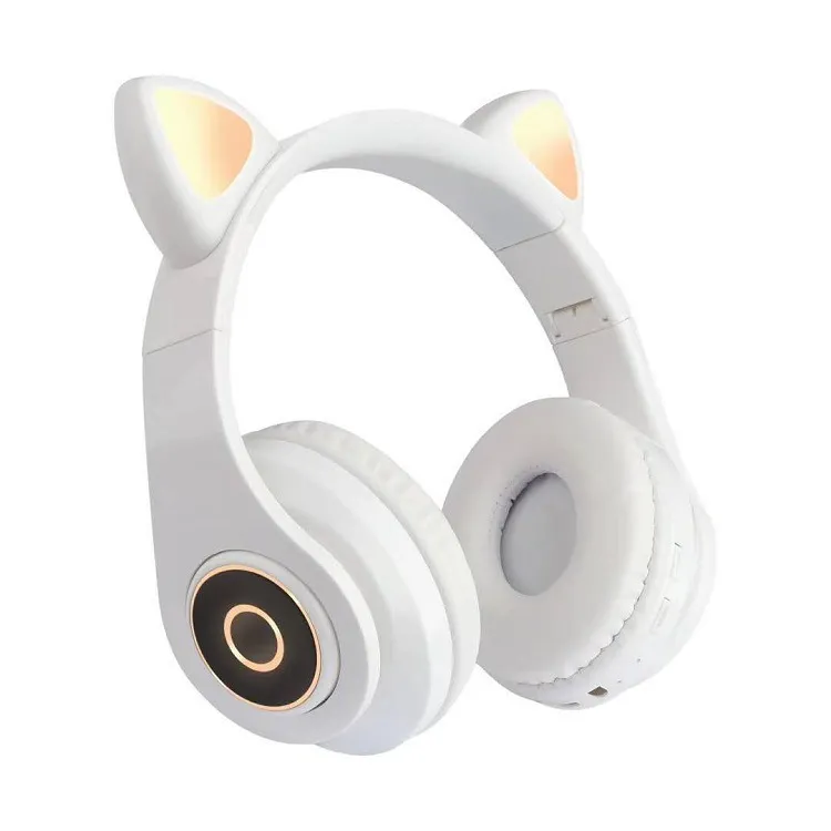 Cute Cat Ear Wireless Headphones Bluetooth Headset 5.0 Headphones Stereo Music Game Wired Earbuds Speaker Headphones