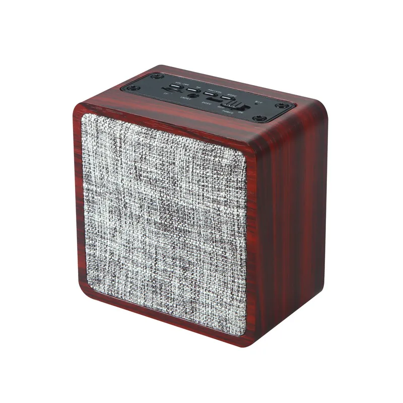 Wooden Wireless Bluetooth Speaker with Portable Home/Outdoor Subwoofer for Multimedia Audio, Stereo Surround Sound, and TF Card Support (1200mAh Battery)