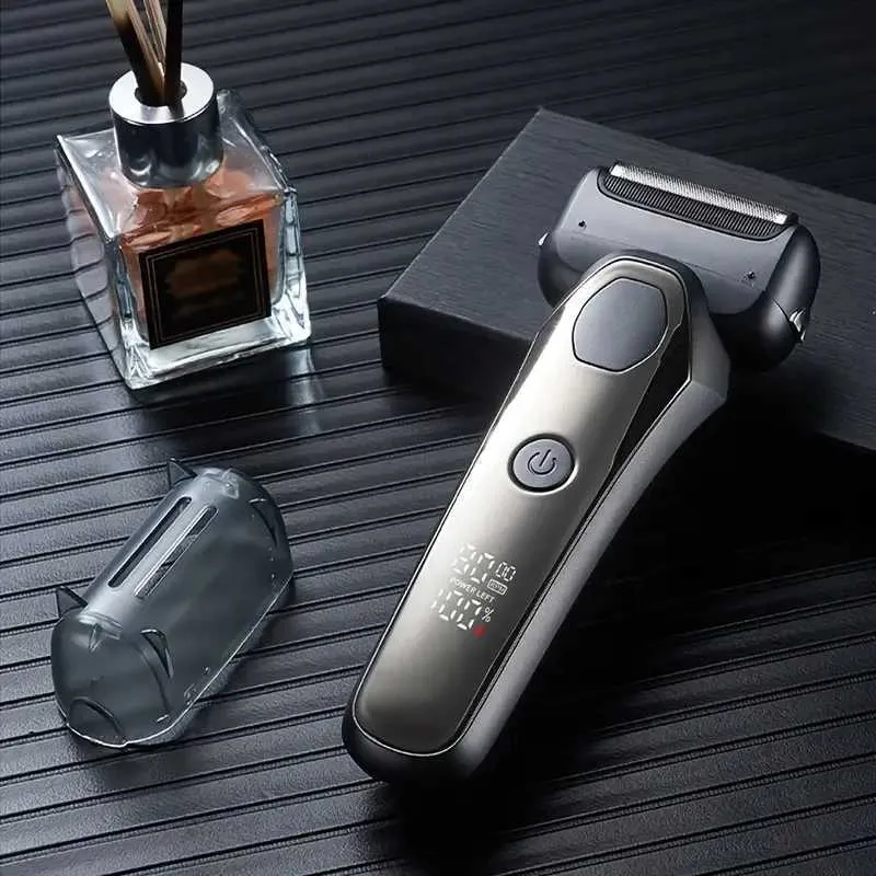 Electric Shaver Electric Razor For Men Double Speed Foil Electric Razor Wet/Dry Waterproof Electric Shavers For Men With Pop-up Beard Trimmer