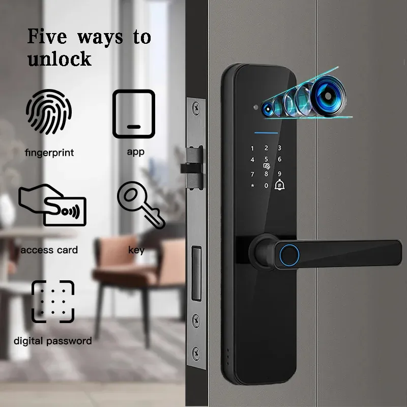 Wifi Digital Electronic Smart Door Lock with Biometric Camera Fingerprint Keyless Entry Apartment Locks