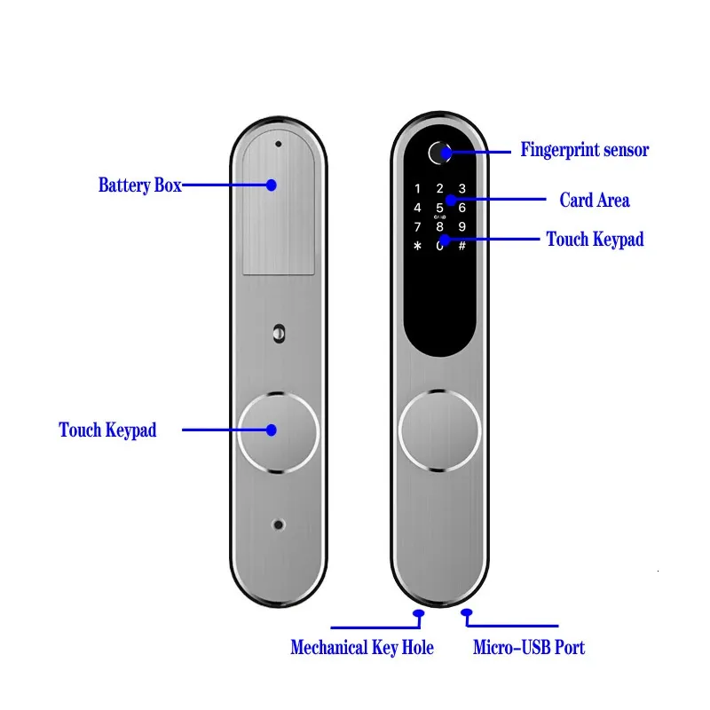 Door Lock Fingerprint Smart Lock - Electronic Digital Door Lock Type with Anti-Theft Function