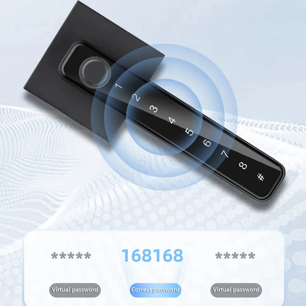 Biometric Fingerprint Smart Home Door Lock Electronic Digital Lock with Password Control and Entry Door Knobs Lock