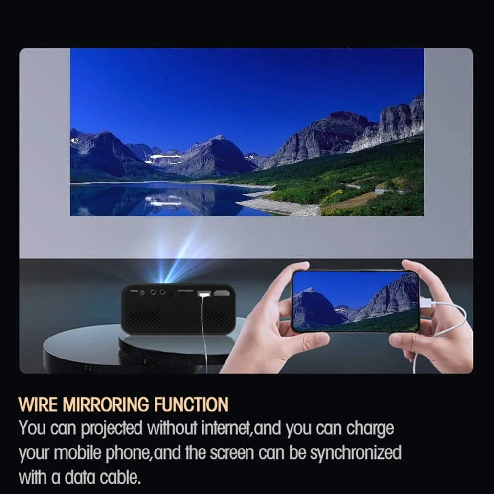 Projector With Wired Same Screen High-speed Picture Home Theater Video Beamer Built-in Speaker Portable Media Player