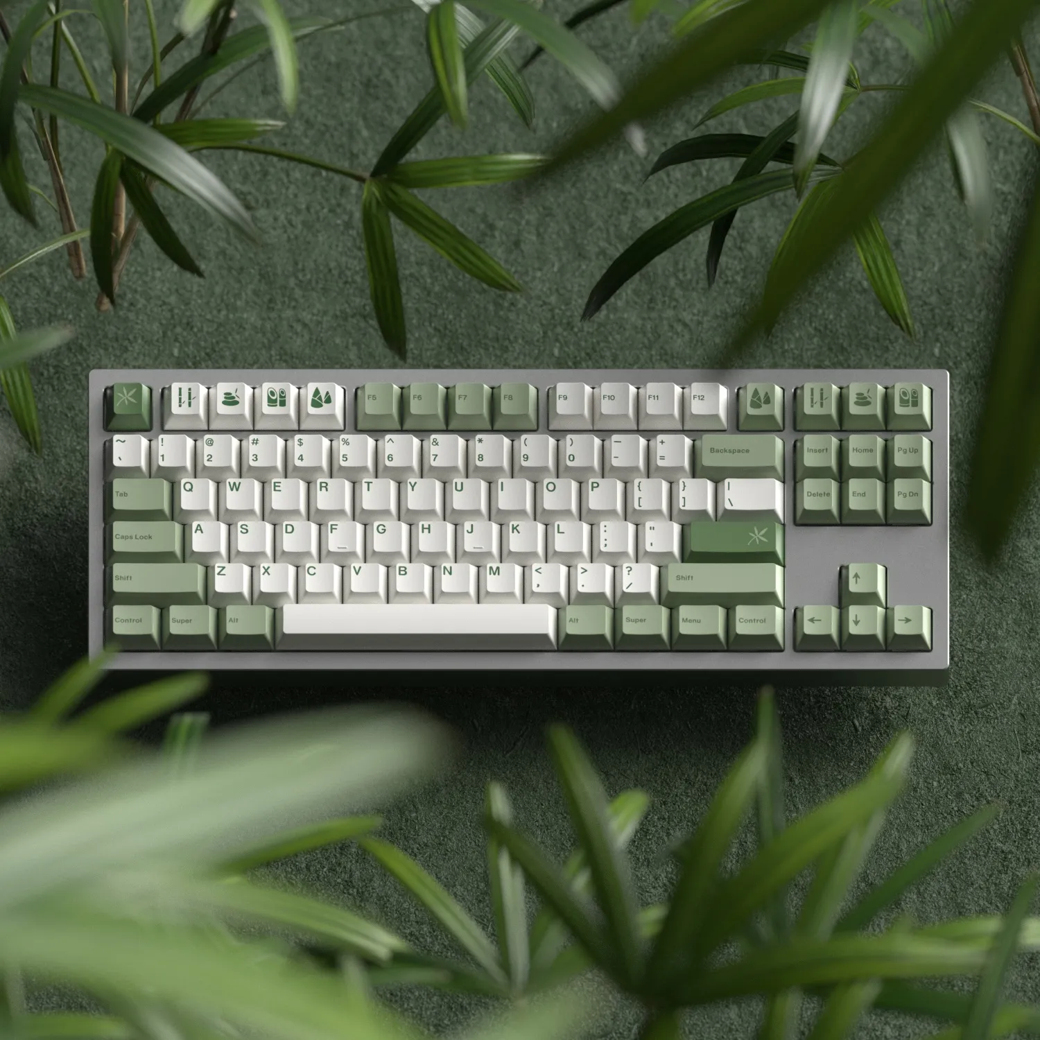 1 Set Of Bamboo Forest Keycaps Green 145 Keys Standard Backlit Mechanical Keyboard For PC Gamers