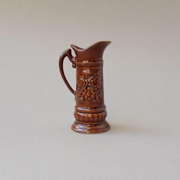 Vase Mini Brown Ceramic Vintage Small Glazed Old Pottery Dishes For Flowers Retro Style Home Decor Unusual Vintage Gift