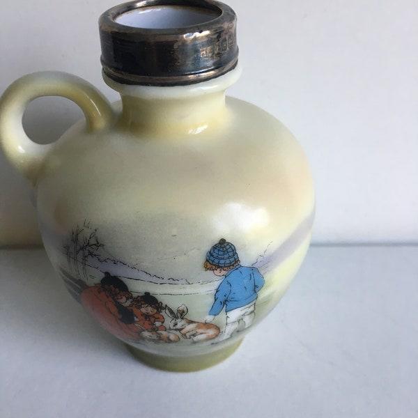 Antique Royal Hand Painted Handled Small Art