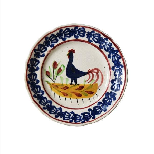 Antique Pottery Cockerel Plate