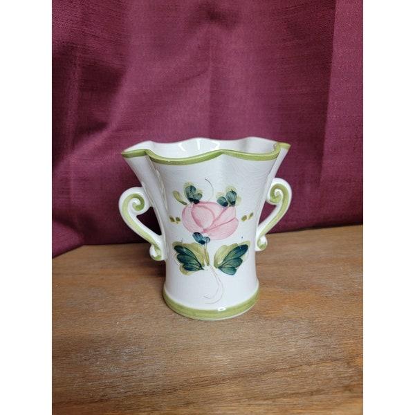 Vintage Hand-Painted Irregular Porcelain Vase