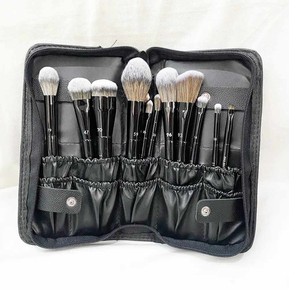 New Black Makeup Brushes Set 11pcs - Soft Synthetic Bristles Beauty Face & Eye Foundation Powder Blush Eye Shadow Higlighter Shape Contouring Cosmetics Blending