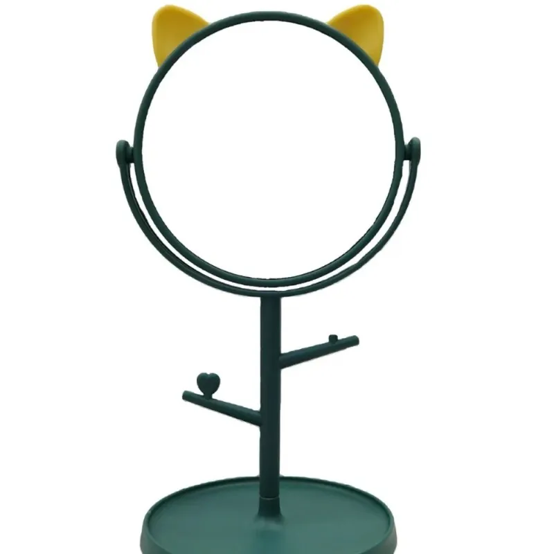 Makeup Mirror Table Top Countertop Base For Bathroom Travel Plain Pink Cat Ears Mirrorfor Bathroom Travel Mirror