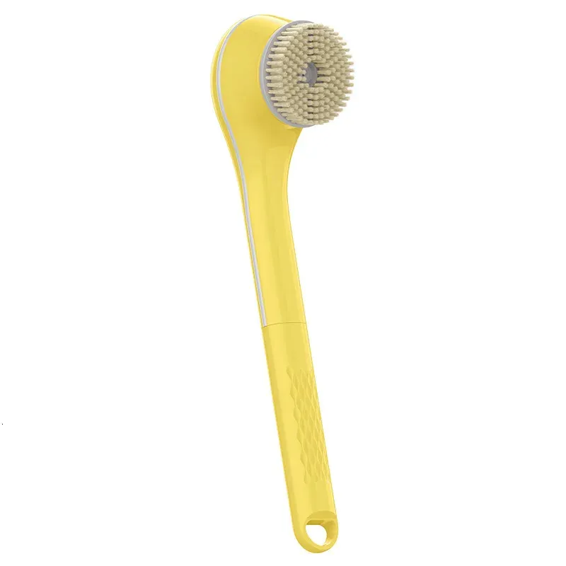 Waterproof Silicone Electric Bath Brush with IPX7 Rating, Long Handle Back Brush for Body Cleansing