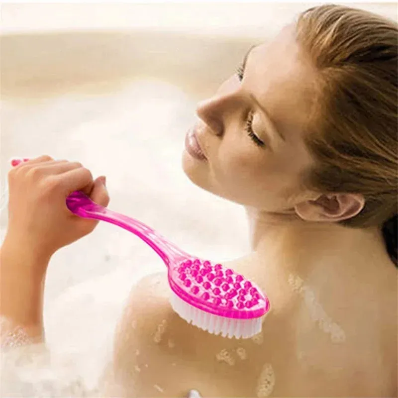 Long-Handled Back Bath Brush for Exfoliating and M...