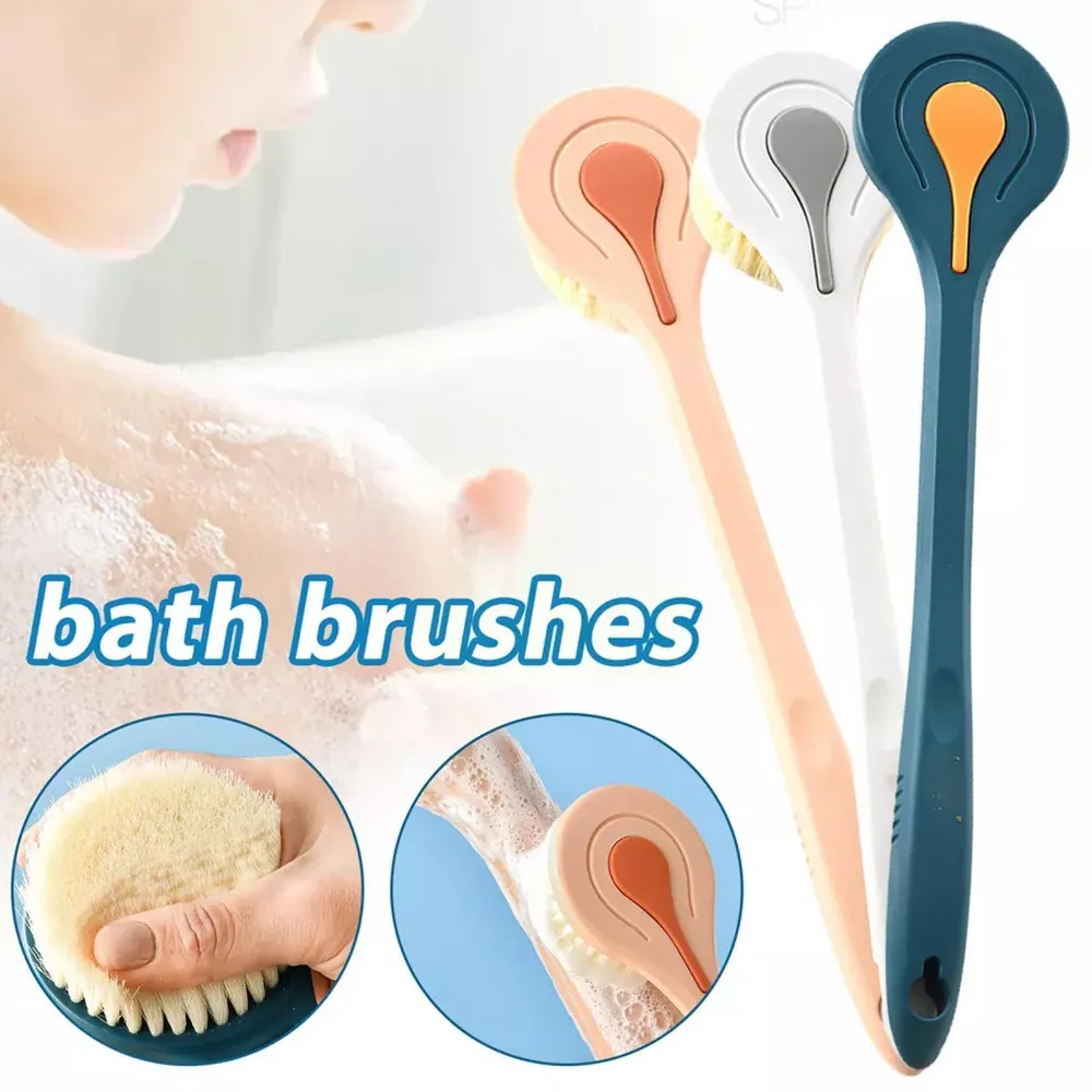 Long-Handled Bath Brush with Three Colors for Deep...