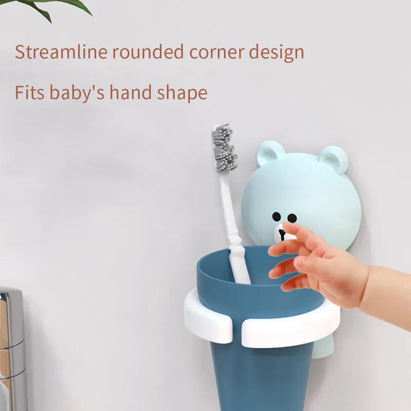 Children's Bath Accessory Set with Wall-Mounted To...