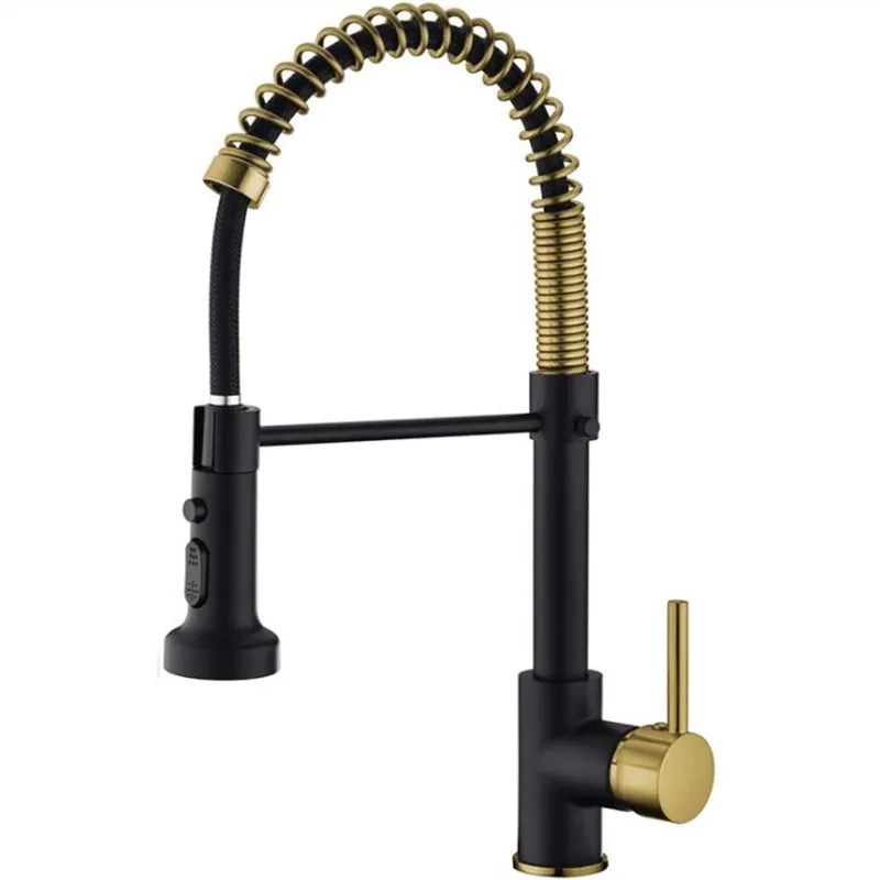 Spring Pull-Out Kitchen Faucet with Cold Water Mix...