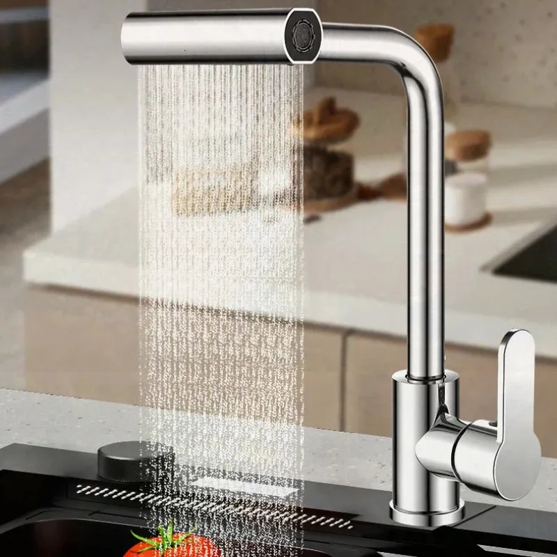 4-Mode Stainless Steel Waterfall Faucet with Strea...