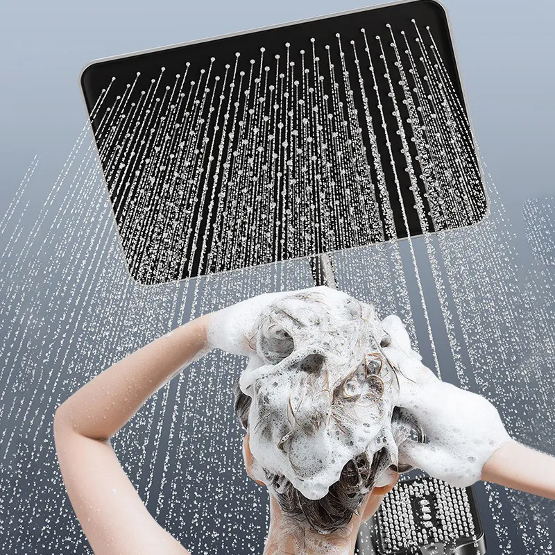 LED Digital Atmosphere Shower System with Thermostatic Mixer for Hot and Cold Water Control in Bathrooms