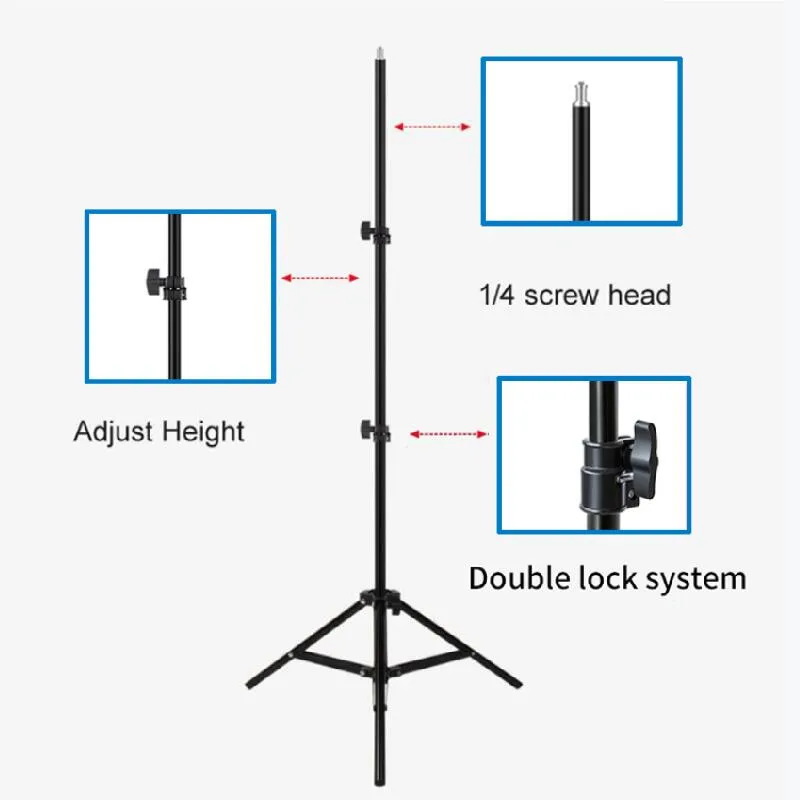 Photography Light Stand Portable Tripod with 1/4 Screw For Softbox LED Ring Light Phone Camera Laser Level Projector