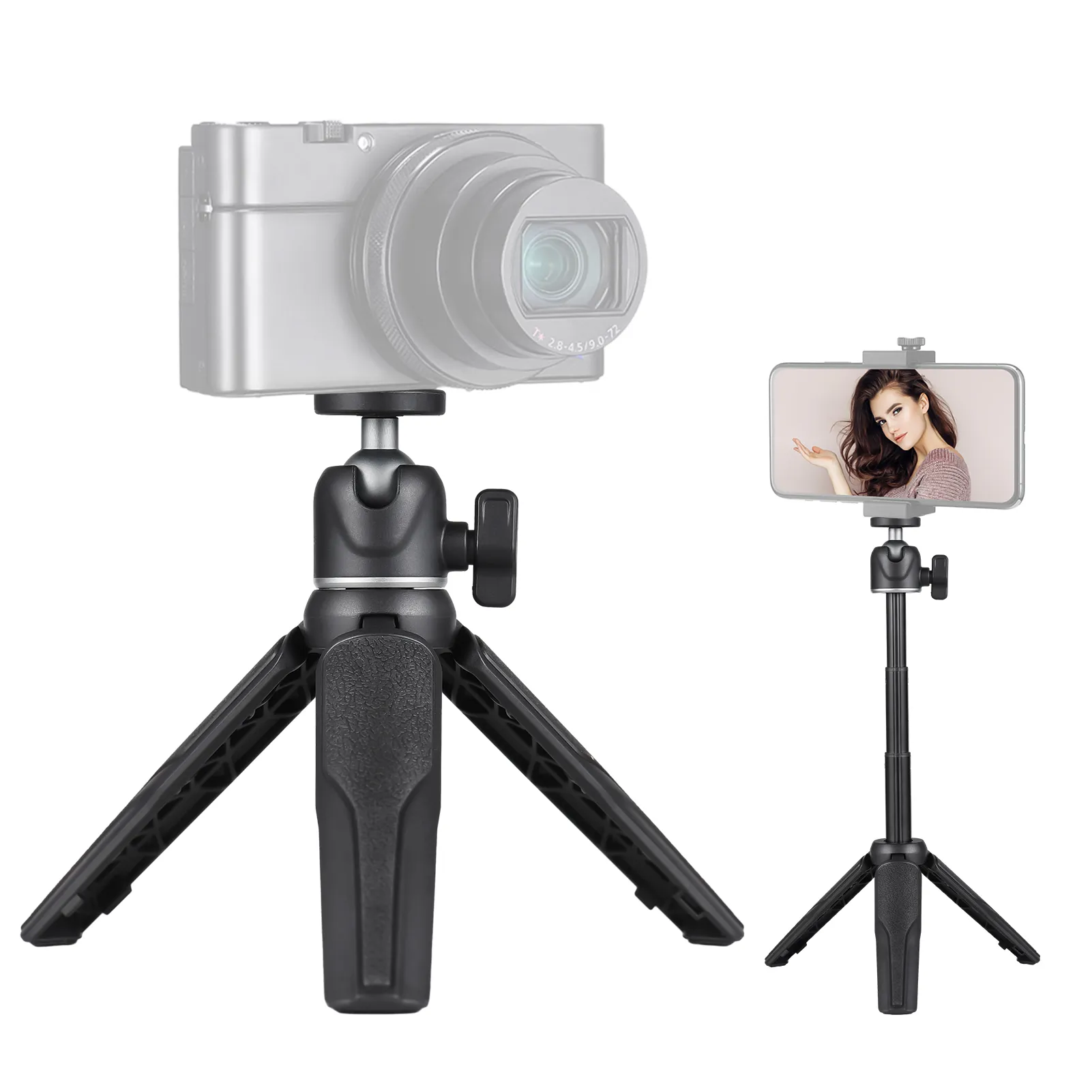 Mini Extendable Camera Tripod For Photography Bracket Stand With Ball Head 1/4 Inch Screw Mount