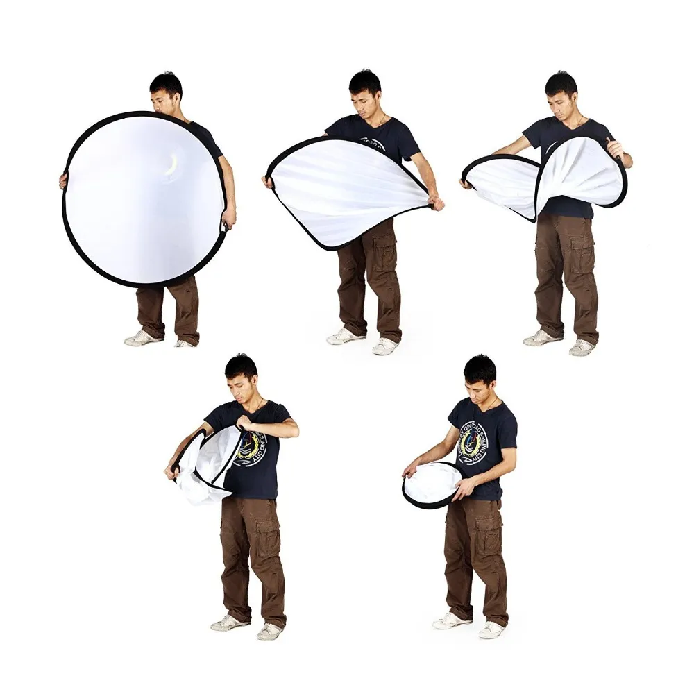 Mirror Photography With Carrying Bag Portable Round Camera Light Reflector Diffuser For Photo Studio