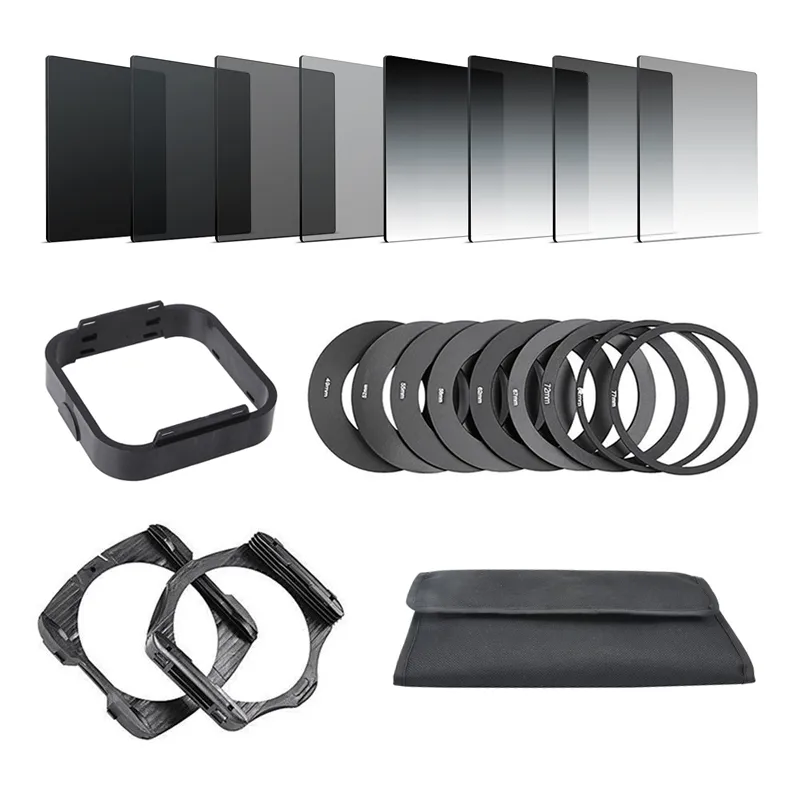 Camera ND Filters Gradient Square Set Kit For Series Filter Holder Hood Adapter Rings For DSLR Camera