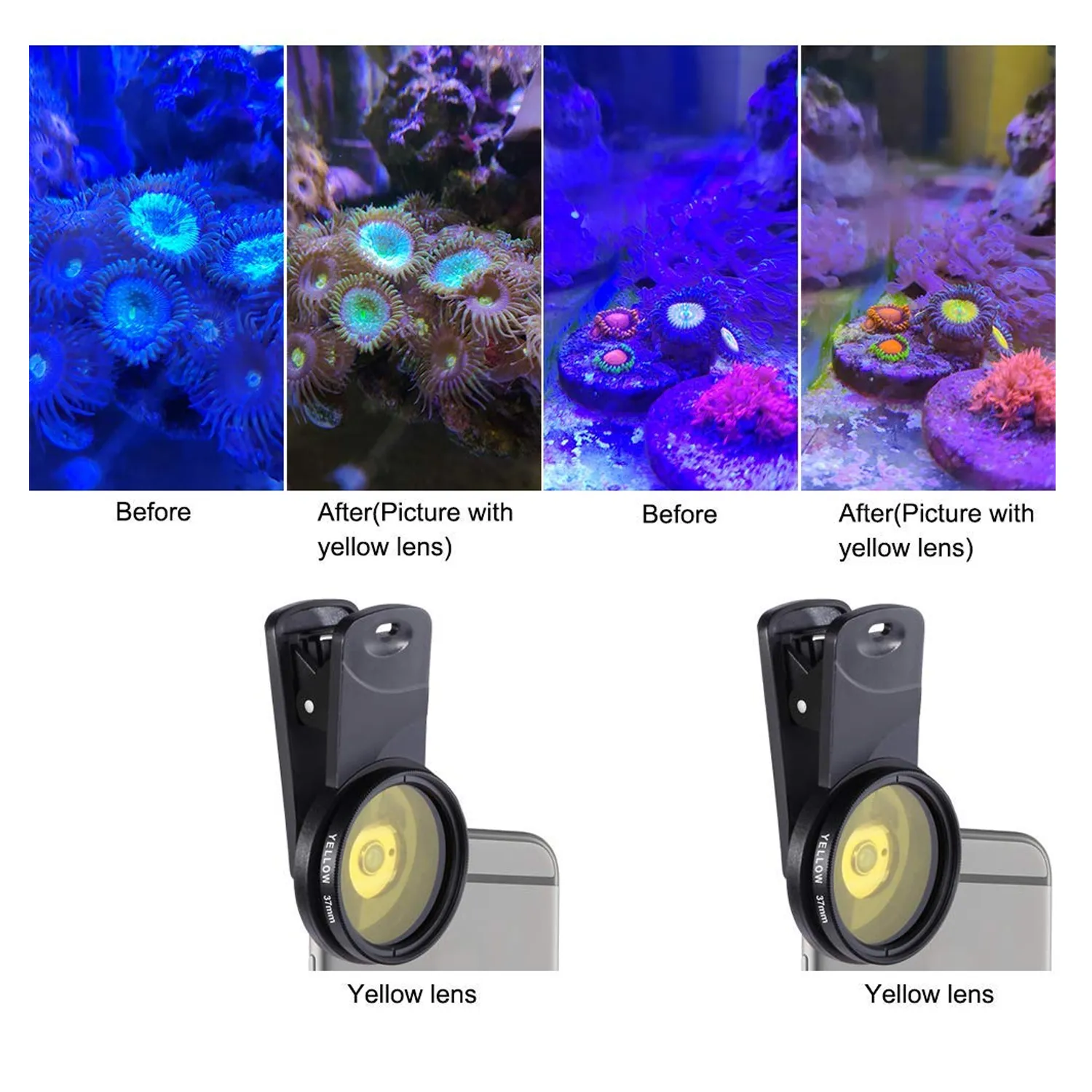 Aquarium Lens Fish Tank Marine Saltwater Sea Water Coral Reef Lens Phone Camera Filters Lens Macro Lens