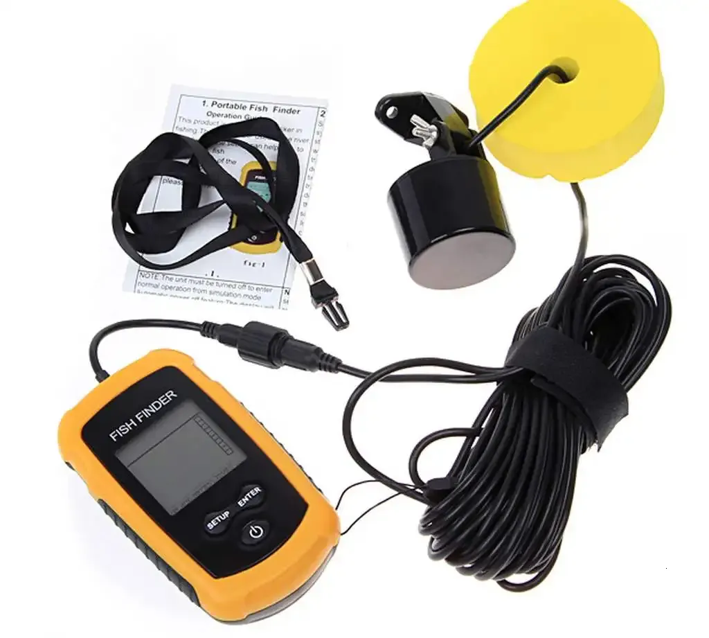 Alarm 100M Portable Sonar Fish Finders 45 degrees Sonar Coverage Echo Sounder Alarm Transducer Lake Sea Fishing