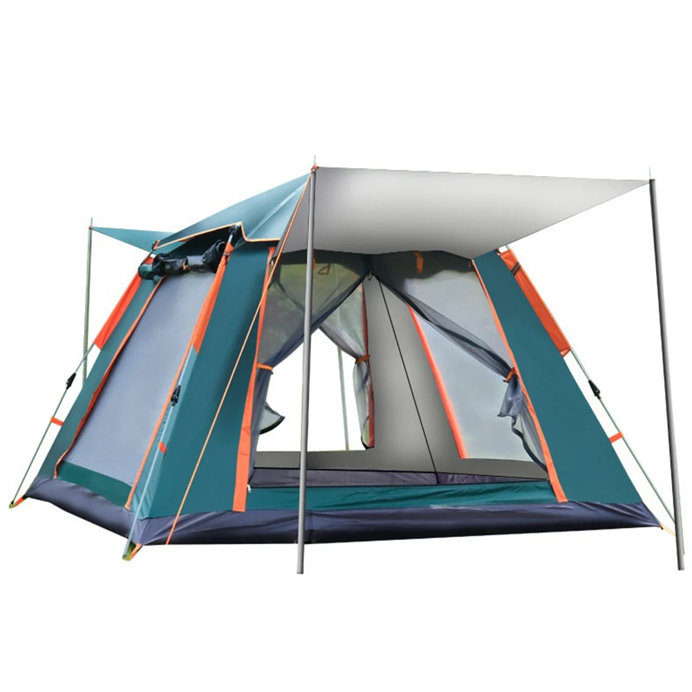 Automatic Quick Open Tent with a Canopy, a Waterproof Portable Hexagonal Tent for Families of 3 - 4 or 4 - 6 People.