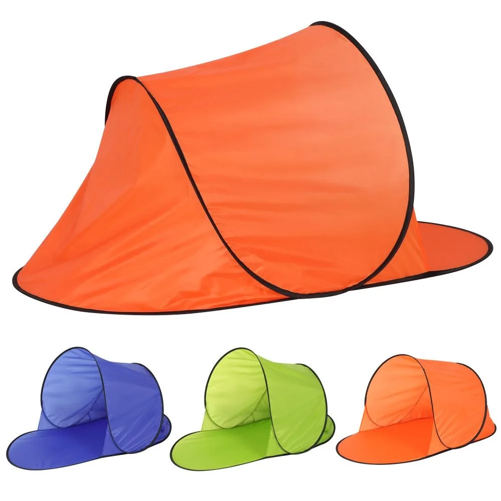 Polyester Pop Up Portable Beach Tent with Shade and Sun Shelter, Offering UV Protection, for Camping.