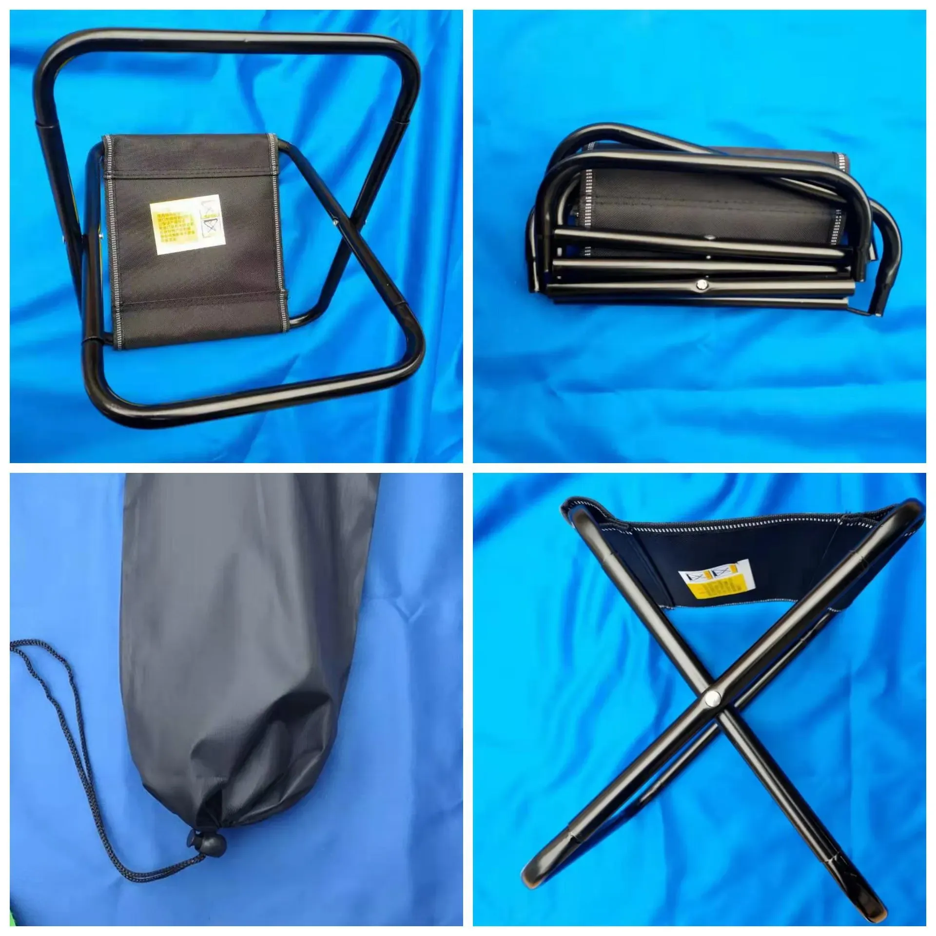 Convenient Folding Chair as Camp Furniture, with a Fishing Backrest, Also Functioning as a Household Shoe Changing Stool, Portable and Practical for Outdoor Camping.