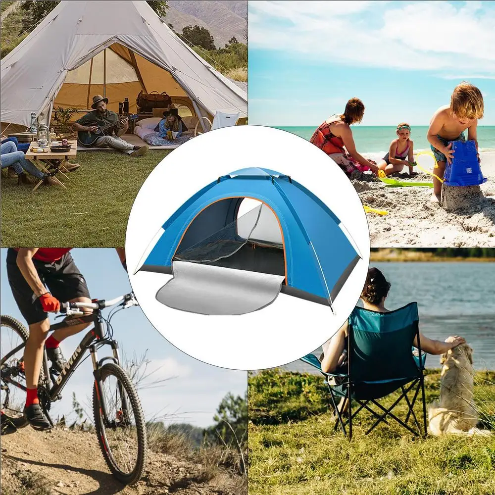 Automatic Windproof Pop Up Camping Tent for 2 - 3 People, Perfect for Camping Adventures Outdoors.