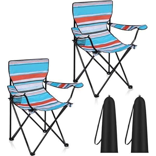 2 Pcs Portable Folding Camping Chair With Carrying...