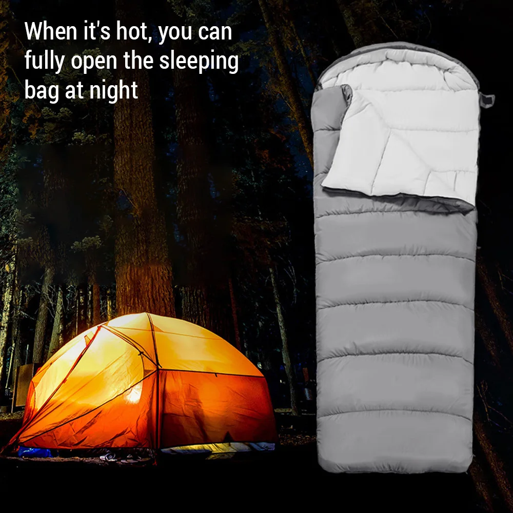 Adult Sleeping Bag for Cold Weather, with a Temperature Range of 12°C - -18°C, Hooded and Splash Proof for Camping.